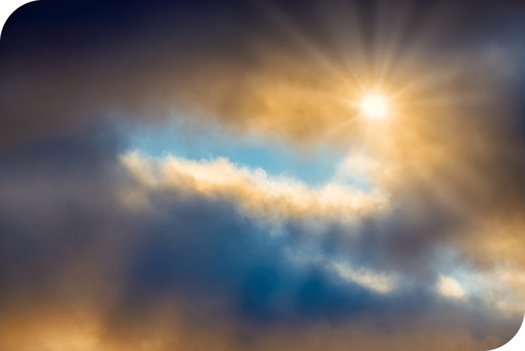 Sunlight coming through clouds