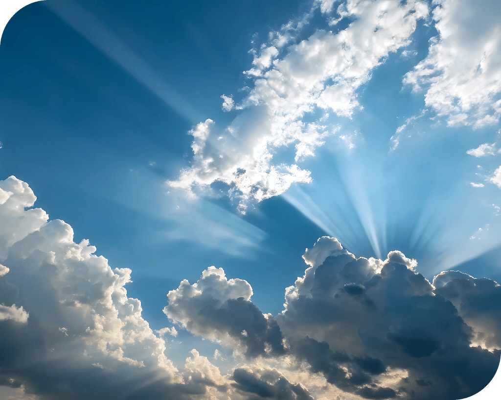 Sunrays in the clouds